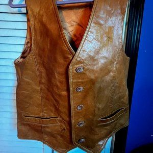 Wilsons Leather VINTAGE Tan Brown Vest Size Medium
